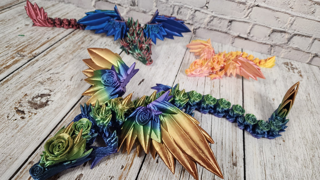Rose Wing Dragon - 3D Printed Fidget
