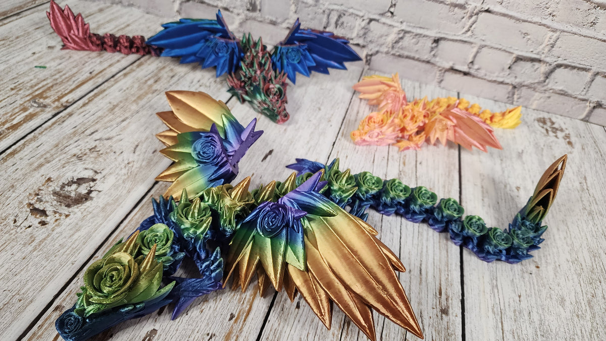 Rose Wing Dragon - 3D Printed Fidget