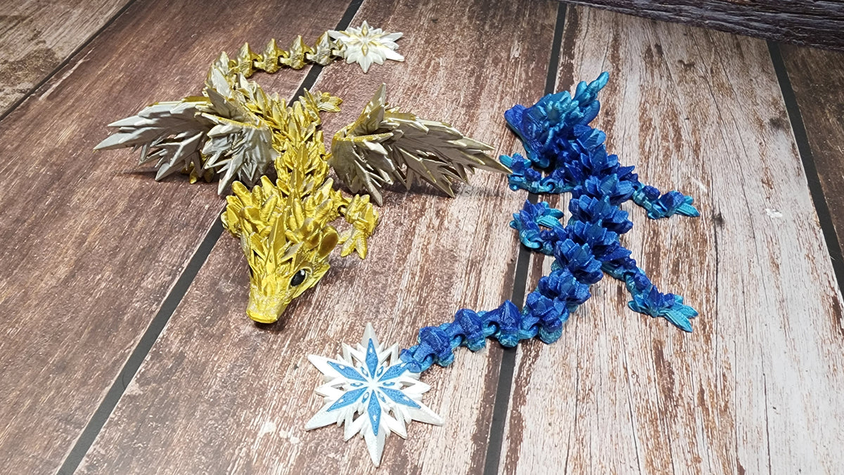 Winter Dragon - 3D Printed Articulated Dragon Fidget
