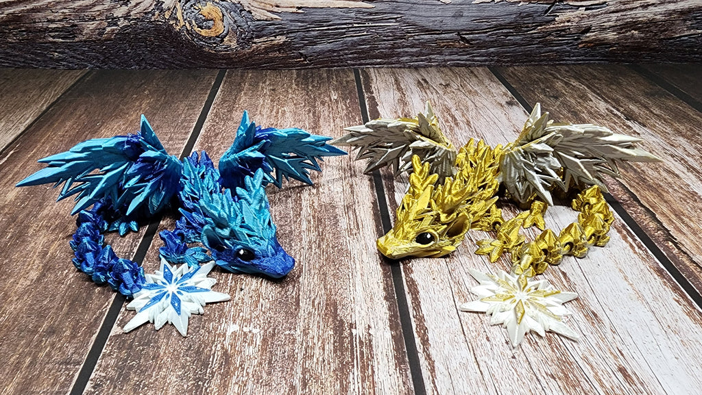 Winter Dragon - 3D Printed Articulated Dragon Fidget
