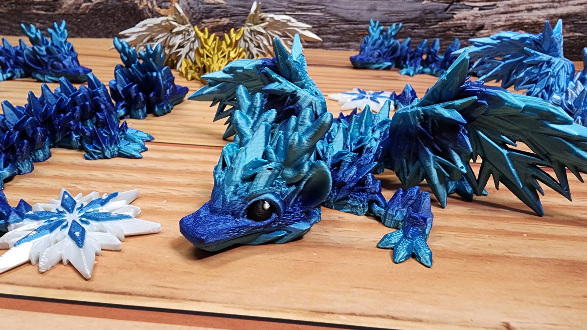 Winter Dragon - 3D Printed Articulated Dragon Fidget