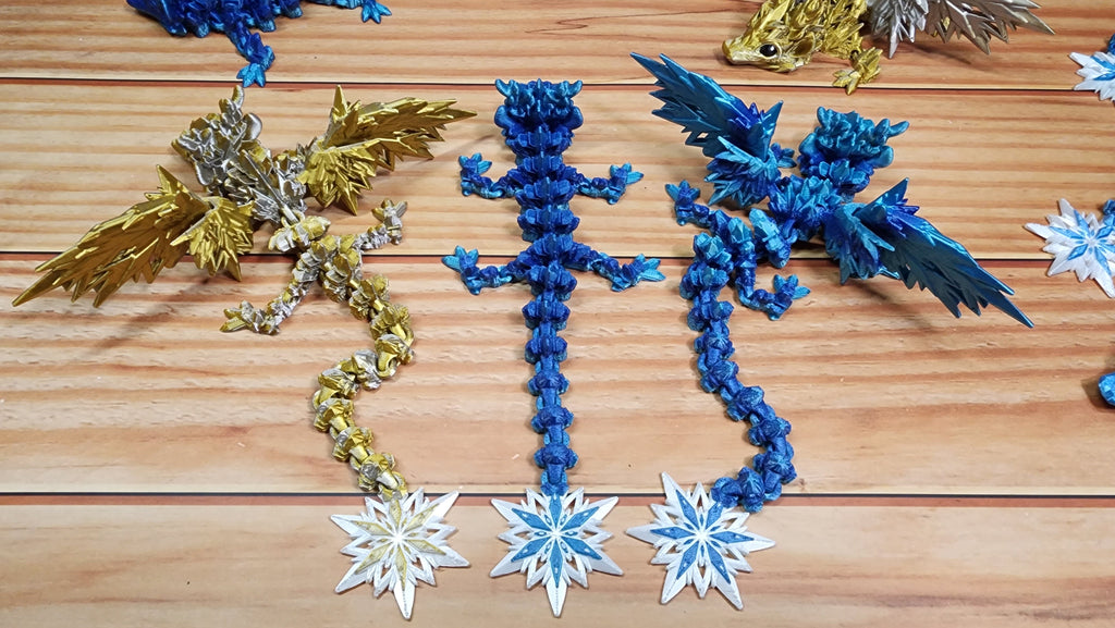 Winter Dragon - 3D Printed Articulated Dragon Fidget