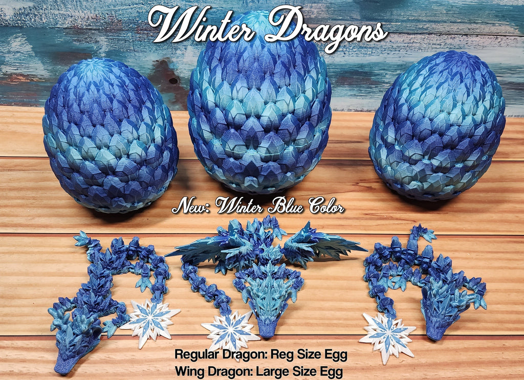 Winter Dragon - 3D Printed Articulated Dragon Fidget