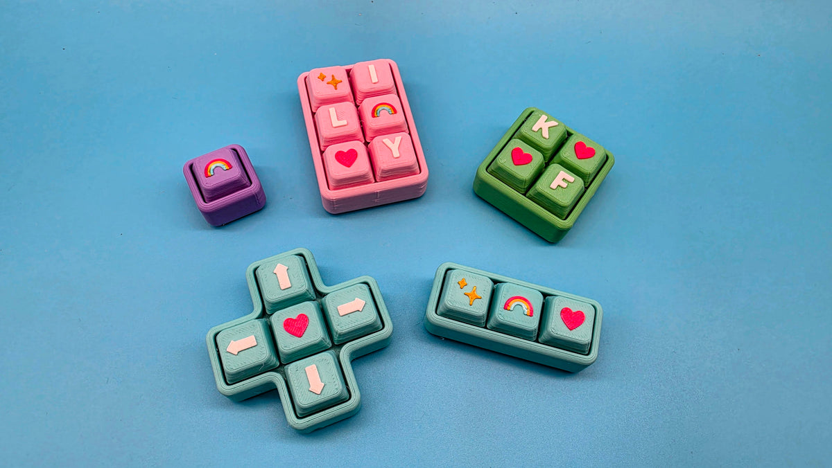 Personalized Grid Clicker Keychain