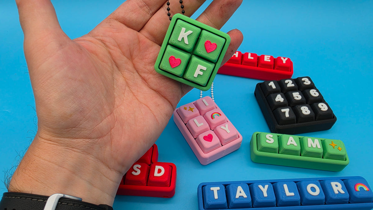 Personalized Grid Clicker Keychain